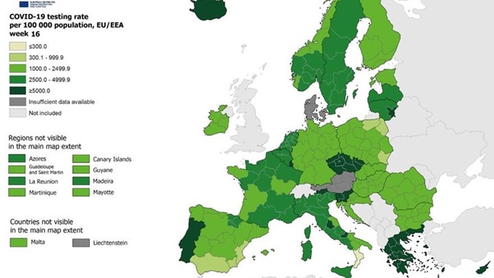 Χάρτης-ecdc:-Στο-“πράσινο”-η-Ελλάδα-στον-δείκτη-θετικότητας-για-δεύτερη-συνεχόμενη-εβδομάδα