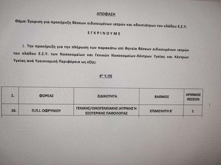 Μακάριος:-Μόνιμη-θέση-γιατρού-στο-ΠΠ.-Ιατρείο-Παραλίας-Οφρυνίου