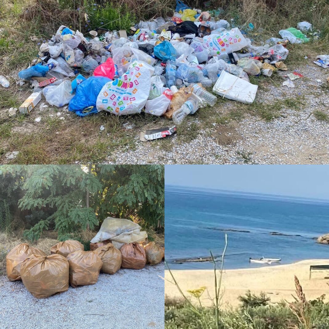 Ασυνείδητοι-πετάνε-σκουπίδια-στην-παραλία-του-Ελαιοχωρίου-Άμεση-η-επέμβαση-του-τμήματος-καθαριότητας