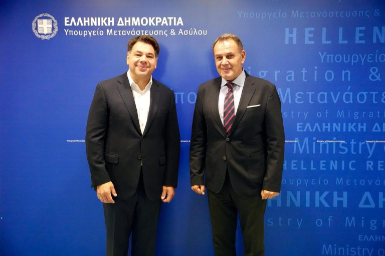 Συνάντηση-Υπουργού-Μετανάστευσης-και-Ασύλου,-Νίκου-Παναγιωτόπουλου-με-τον-Πρέσβη-των-ΗΠΑ.-στην-Αθήνα,-Γιώργο-Τσούνη