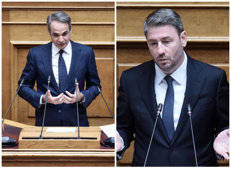 Σφοδρή-σύγκρουση-Μητσοτάκη-–-Ανδρουλάκη-στη-Βουλή-για-την-υπόθεση-του-ΟΠΕΚΕΠΕ